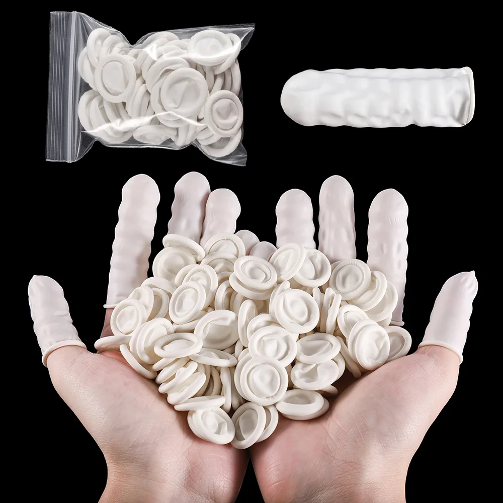 50/100Pcs White Disposable Anti Static Rubber Latex Finger Cots DIY Silicone UV Resin Glue Molds Epoxy Making Tool Accessories