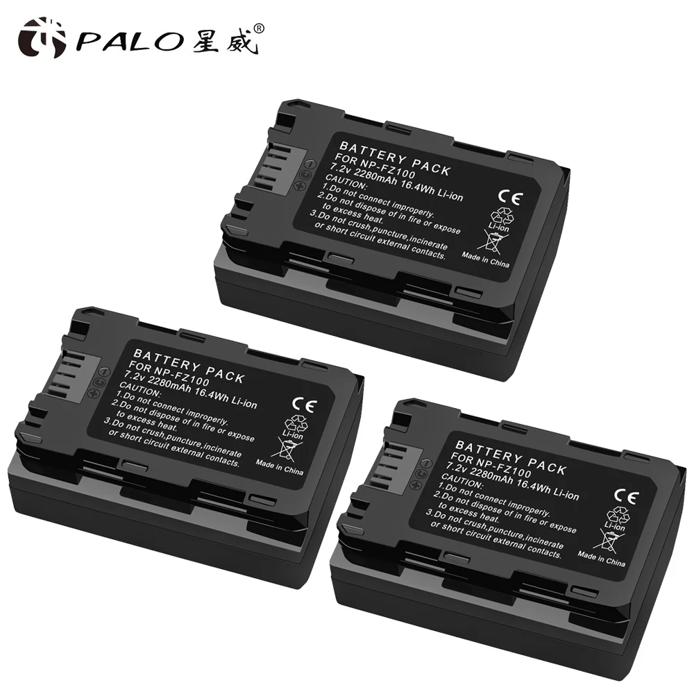 3pcs PALO 1-4 fast NPFZ100 NP FZ100 2280 мАч 7,2 В/USB быстрое умное зарядное устройство для sony np-fz100 BC-QZ1 sony a9 a7R III a7 III ilce-9 - Цвет: 3pcs