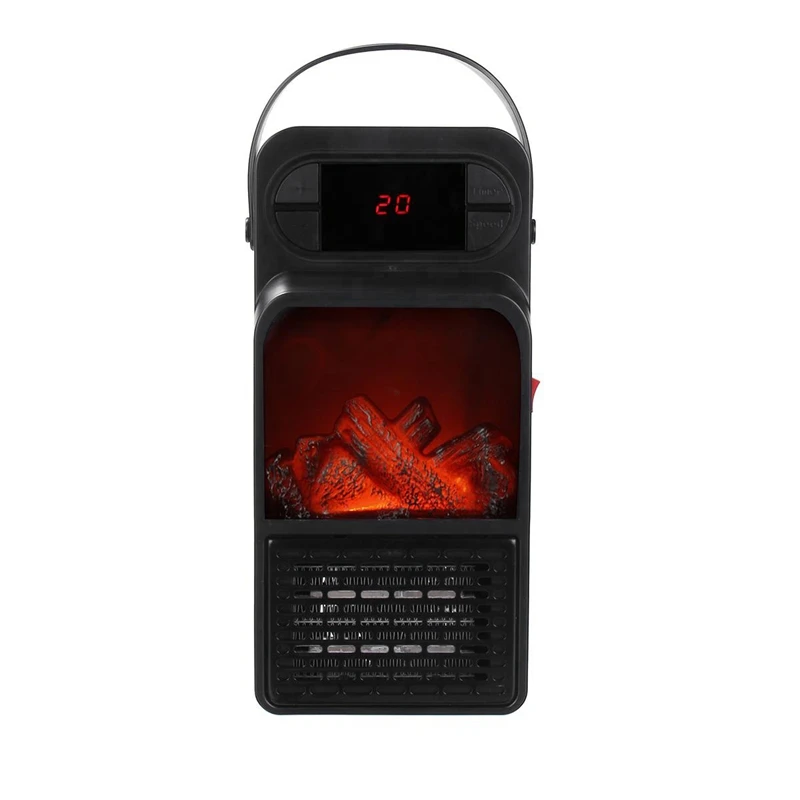 

Handle Space Heater 900W LED Display Mini Wall-Outlet Electric Heater EU Plug-In Air Warmer Household Wall Heater Fan for Home/O