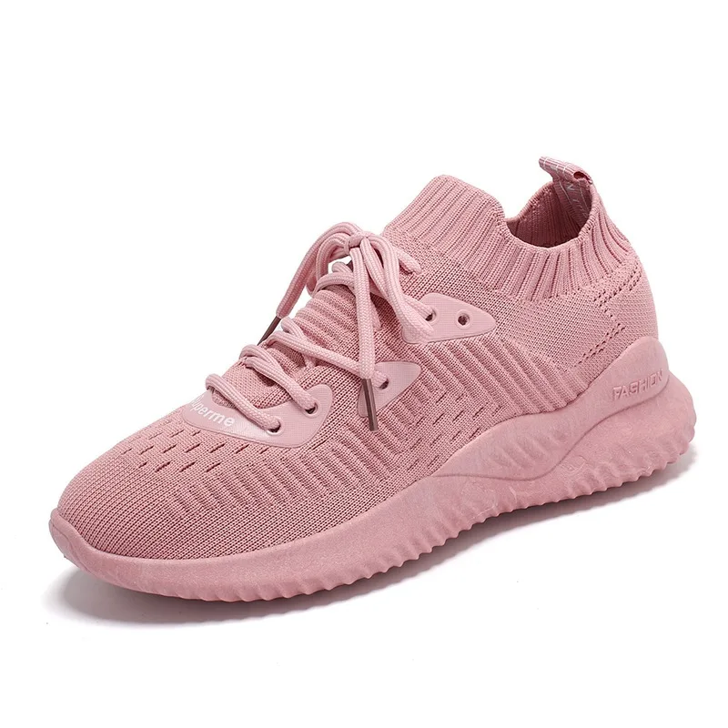 Распродажа, модные резиновые низкие кроссовки Eva Feminino Esportivo Zapatillas Deporte Mujer, новинка, женские кроссовки, Уличная обувь - Цвет: Розовый