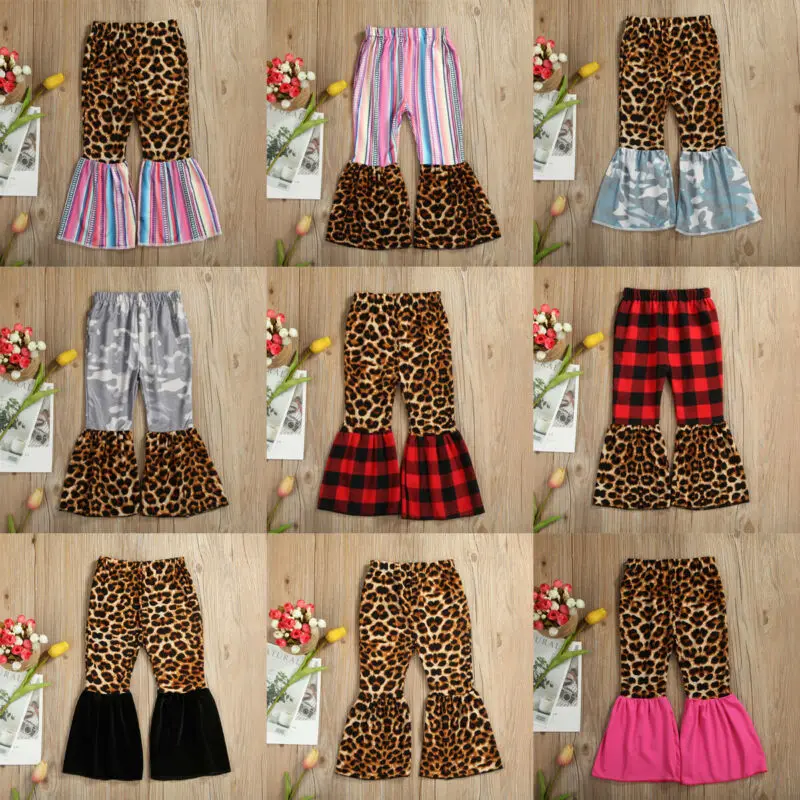 Детская одежда для маленьких девочек в стиле ретро, леопардовые и клетчатые лосины, длинные штаны, брюки, хлопковая одежда, От 1 до 6 лет 9 стилей