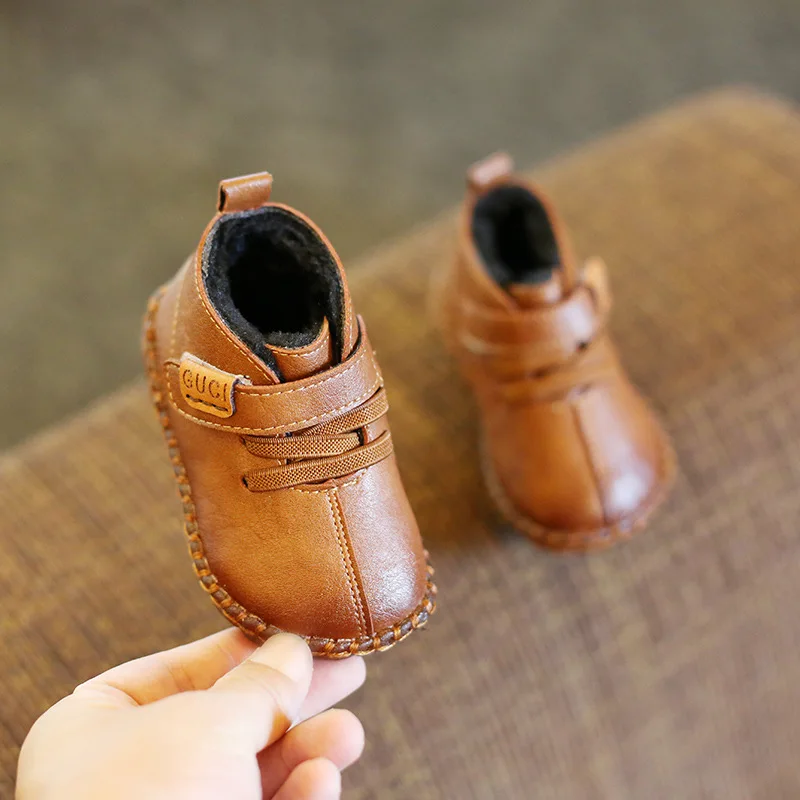 Baby Shoes Soft-Bottom Winter Fashion Small 1-2-3-Years-Old New-Cow