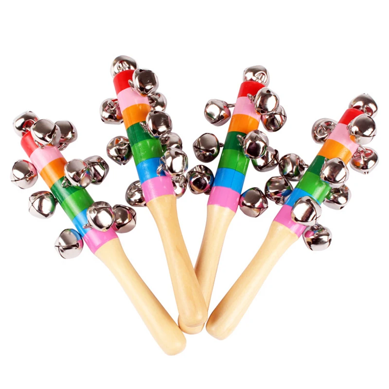 

Children Musical Instrument Toy Wooden HandBell Kids Music Toy Rainbow Multicolor Safe Baby Infant Educational Musical Toys Gift
