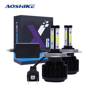 

AOSHIKE X6 2PCS 32W 6000K 36V Aluminum Car Lights Bulbs LED H4 H7 H1 IP68 Highlight Spotlight Bulb Styling Lights Auto COB Chip