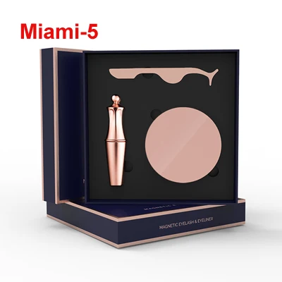 Gift box-Miami Магнитные ресницы, магнитные жидкие подводки для глаз и магнитные накладные ресницы и пинцет, набор магнитных подводок для глаз и длинных накладных ресниц - Цвет: Gift box-Miami
