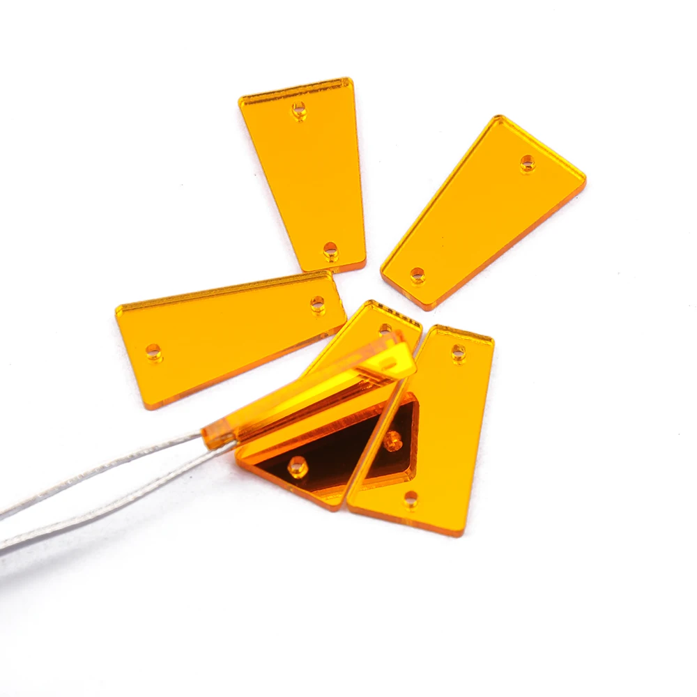 Gold Yellow 30 шт. Необычные зеркальные стразы с плоской задней частью, зеркальные Стразы для шитья, украшения для ювелирных украшений, одежда для рукоделия, камни, свадебные платья - Цвет: Gold Yellow