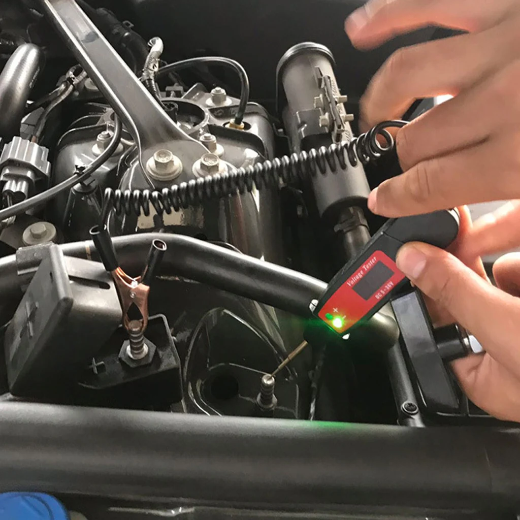 Voltage Tester Voltmeter LED Digital Waterproof with Crocodile Clips