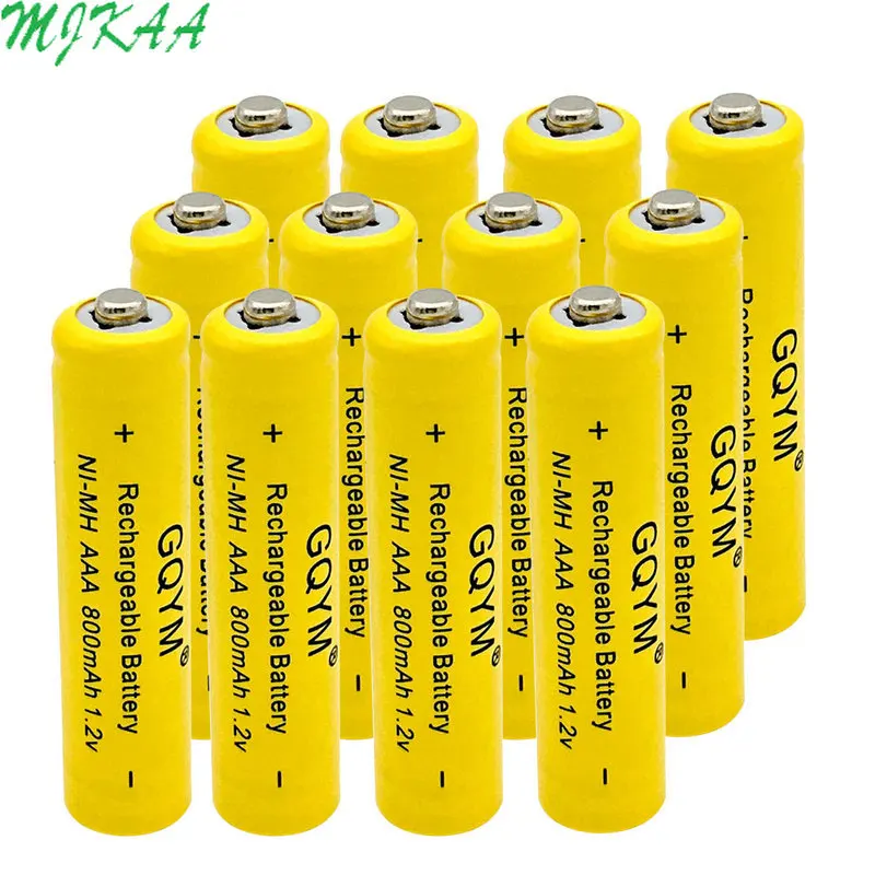 AAA 1,2 V Ni-MH 800mAh Желтый 3A аккумуляторная батарея для пультов дистанционного управления, радио факелы Часы игрушки