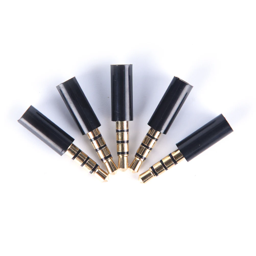 

10pcs 3.5mm Stereo Headset Plug With Tail 4 Pole Gold Plated 3.5mm Audio Plug Jack Adaptor Connector For Iphone