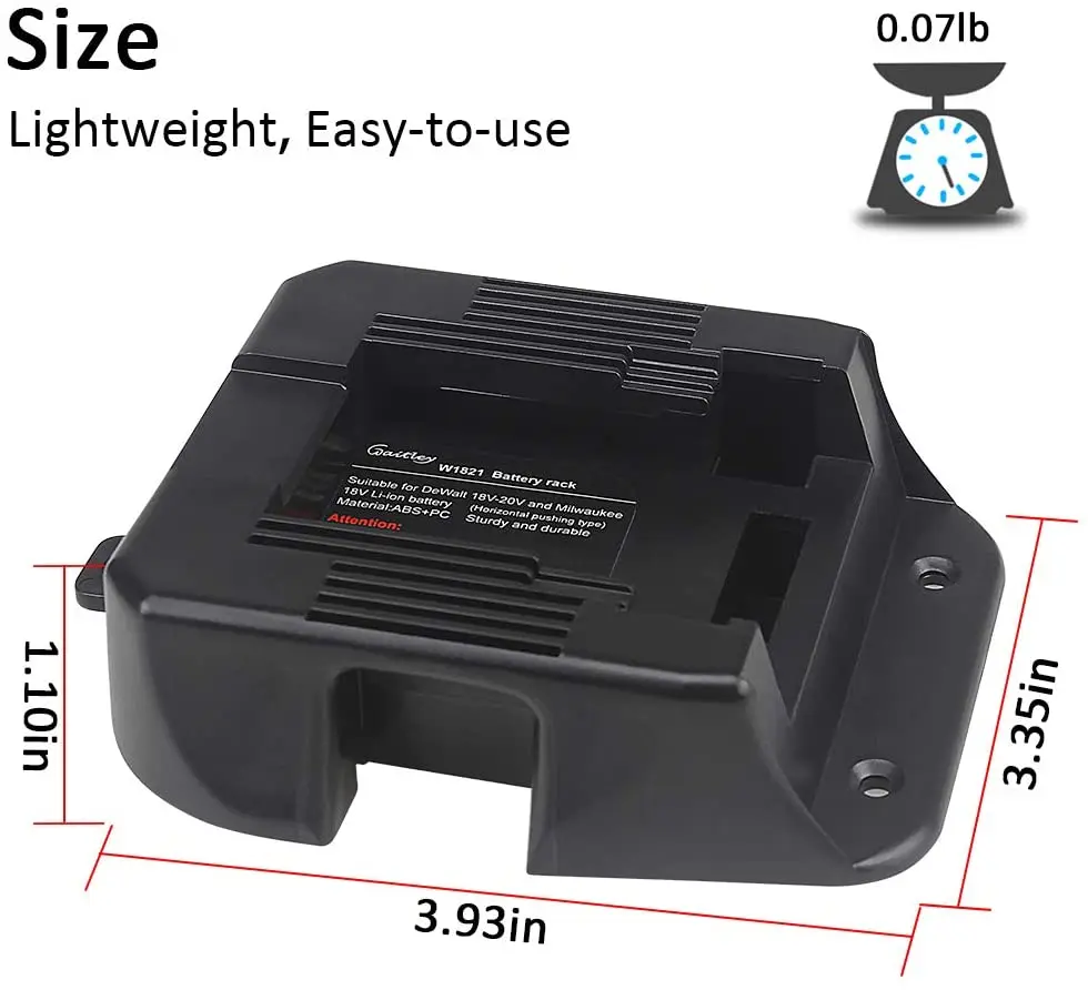 Suporte da Bateria de Waitley Rack para Dewalt Quadro e Milwaukee Adequado Suporte Dcb185 M18 Baterias Prateleira Dcb182 Dcb183 Dcb184 - Image 3