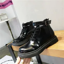 QWEDF/Новые модные женские кожаные туфли прогулочная обувь на плоской подошве в духе колледжа короткие ботинки женские кроссовки I1-11