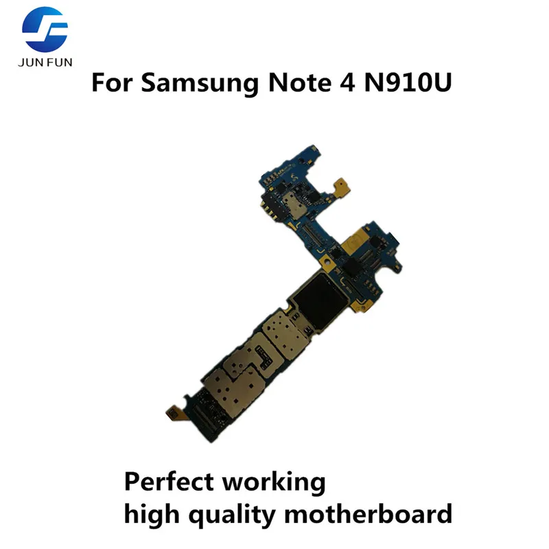 Бренд Jun Fun используется оригинальная материнская плата для Samsung Note 4 N910U разблокированная материнская плата, логическая плата протестированная пластина