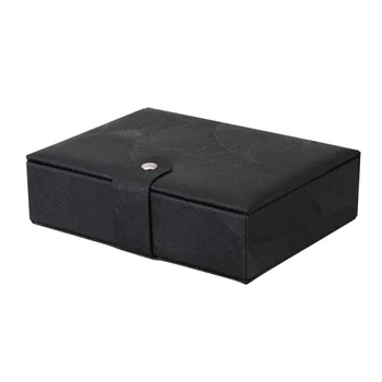 

Jewelry Case Practical Gift Wear Resistant Storage Box Portable Display Magnetic Buckle Compartment Multifunctional PU Leather