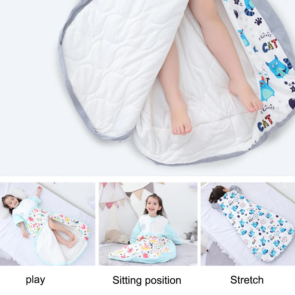 Cotton Baby Sleeping Bag Print Zipper Long Sleeve Newborn Anti-Kicked Sleep Sack Baby Bedding Products For 0-12 Months Baby Se24