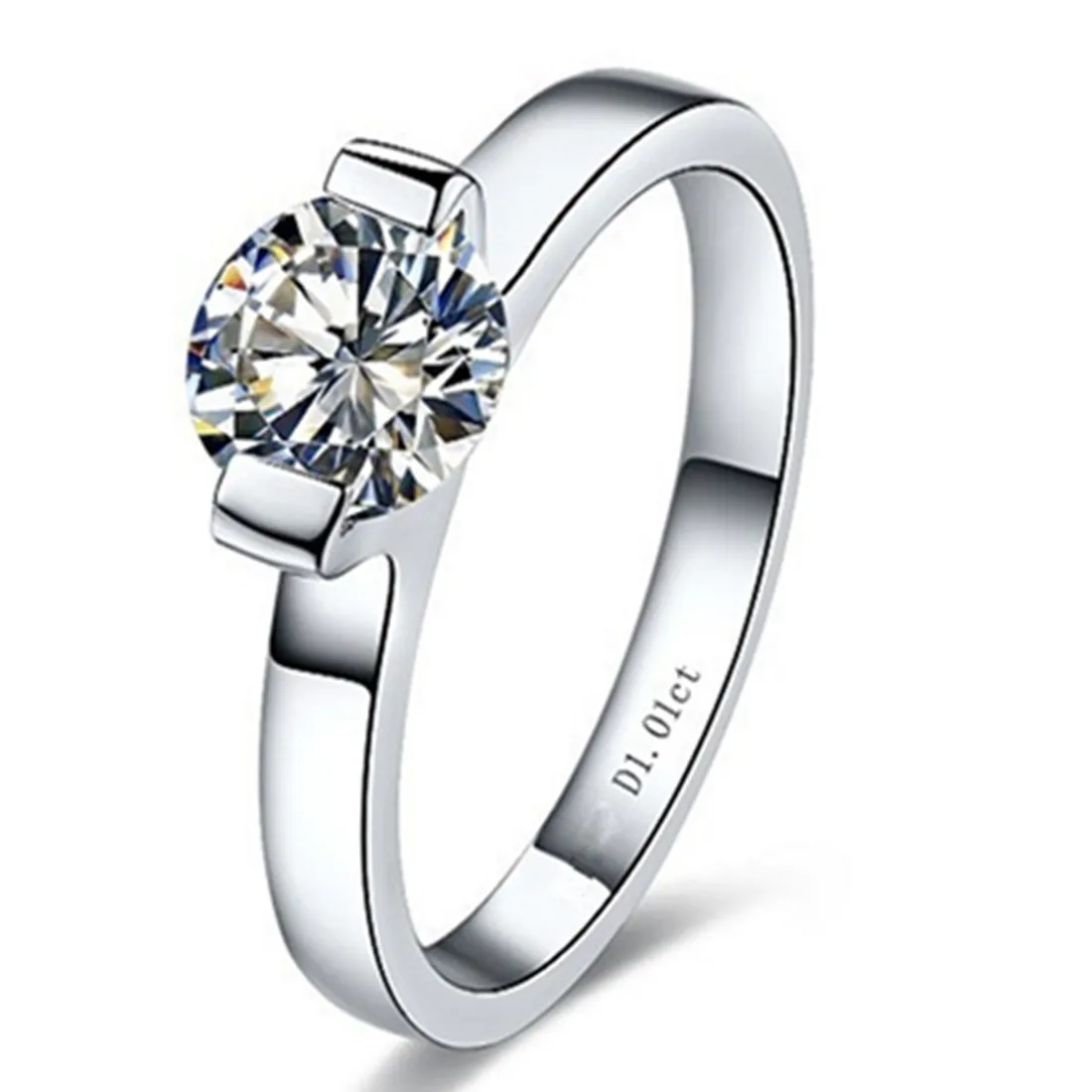

1Ct Round Cut Genuine Moissanite CHARLES & COLVARD Solid 14K White Gold Engagement Solitaire Diamond Ring for Women Anniversary
