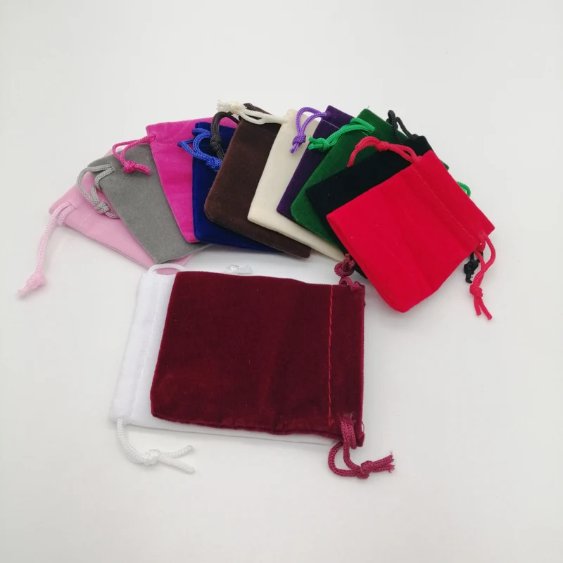 

100pcs 12color Velvet Gift Bag Packaging Jewlery Bag Velvet Pouch Small Drawstring Bags for Wedding Christmas Jewelry Velvet Bag