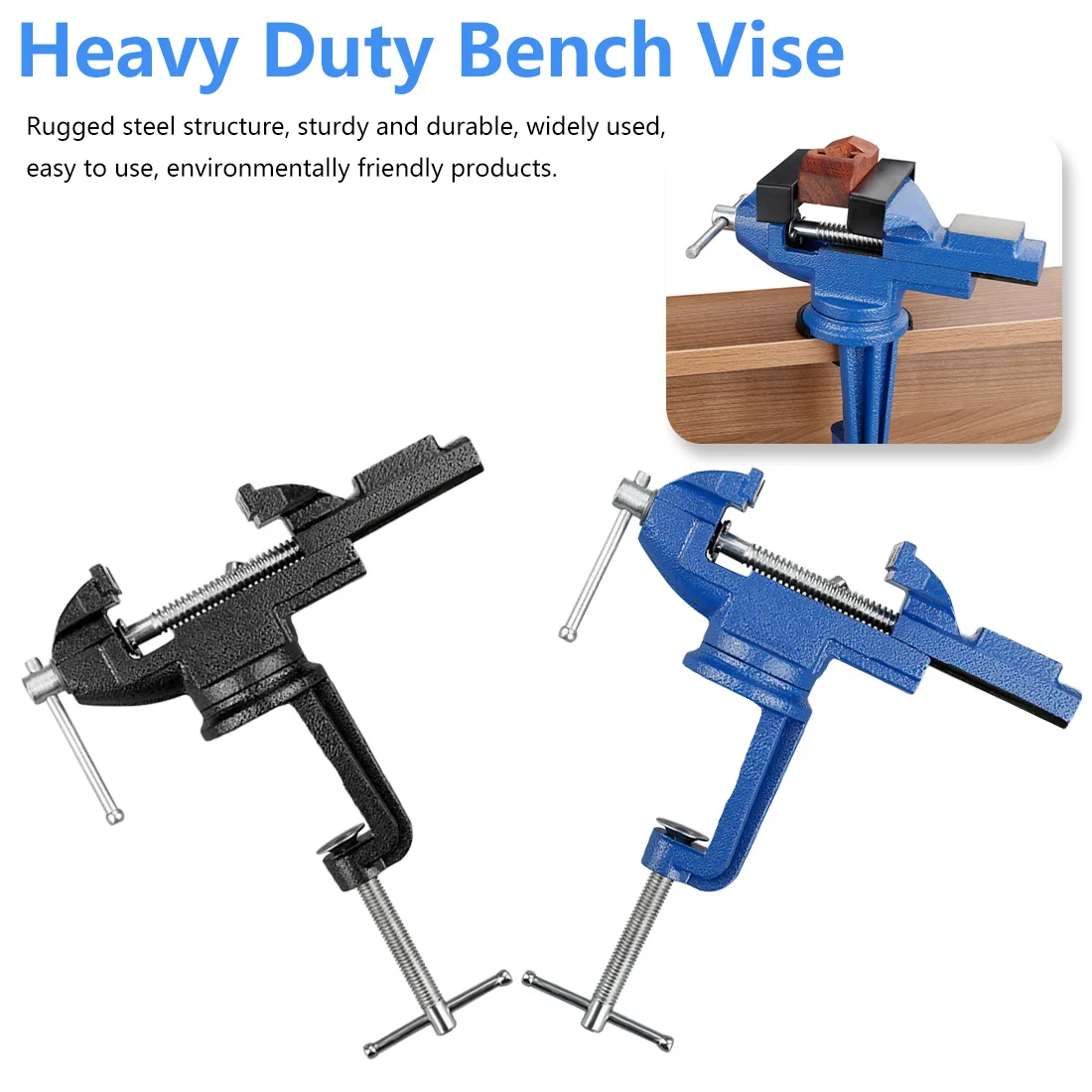 

360 Deg Universal Vise Desktop Vise Repair Woodwork Jewelry Making Hand Tool 50mm Heavy Table Vise High Carbon Steel Bench Vice