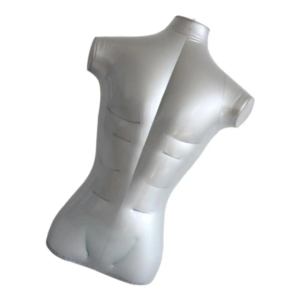 28.35'' Inflatable Male Mannequin Bust T-shirt Top Dummy Store Display Models Holder Silver