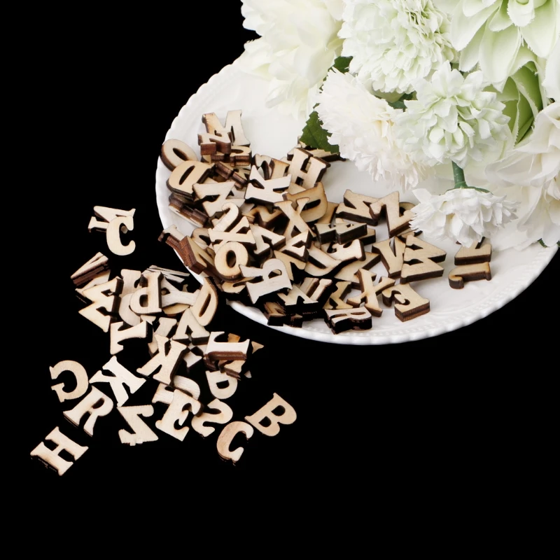 

100Pcs Wooden Alphabet Embellishment Wood Letters Scrapbooking Cardmaking Craft D2TD
