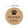 Natural Kraft Paper Thank You Stickers seal labes Dog Paw Print 1Inch gift Packaging stationery sticker 500 Labels Per Roll ► Photo 3/6