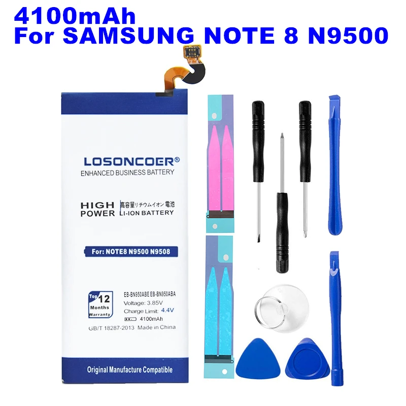 LOSONCOER 4100 мА/ч, EB-BN950ABE для samsung GALAXY Note 8 N950F N950D Note8 N9500 N950N N950FD N9508 N950J N950U N950W Батарея