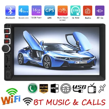 

MP5 Player 7Inch 2 Din Quad-core For Android Car Stereo GPS Radio Support reversing camera input Panel size 17.8X10.2cm 67