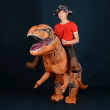 Надувной коричневый динозавр носить талисман костюм Rion on Me Хэллоуин косплей вечерние костюмы