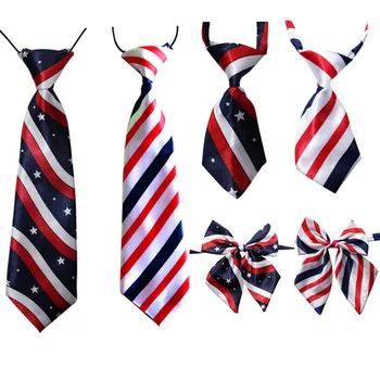 

60PC/Lot Pet Dog Bow Ties 4th of July Large Dog Ties Stripes Stars Dog Neckties Dog Grooming Accessories