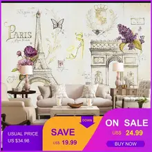 Пользовательские размеры фото 3D Париж железная башня Эйфелева обои замок гостиная спальня ресторан кафе Настенные обои