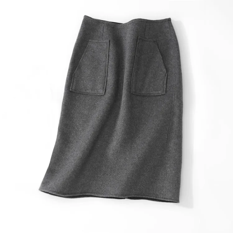 Mozuleva 2020 Autumn and Winter Double-Sided Two-Tone Double-Faced Woolen Goods Skirt Womens 2020 Spring Woolen Overskirt