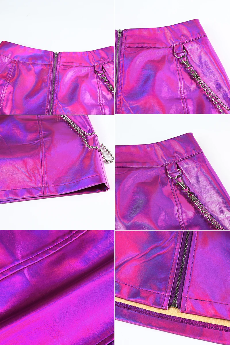 SUCHCUTE Женская юбка с металлической цепочкой на молнии осенние плиссированные вечерние Faldas панк Харадзюку уличная Готическая женские юбки