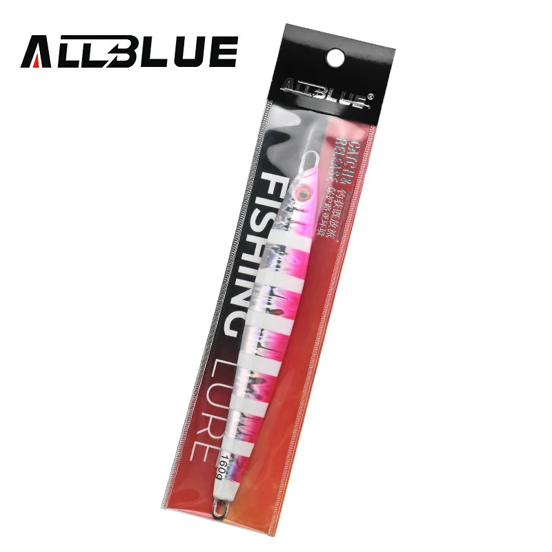 ALLBLUE 금속 지그 120g 160g 200g 인공 미끼 쇼어 빠른 지그 스푼 낚시 미끼 슈퍼 하드 바닷물 태클