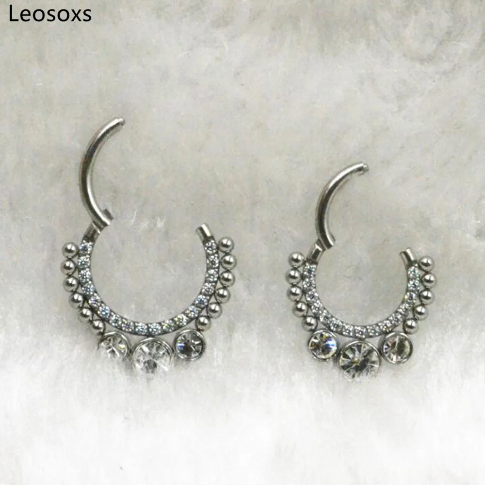 Leosoxs 1pc 16G Nasal Septum Nasal Nails Nose Ring Closed Ring Earrings Cochlear Nail Piercing Fashion Jewelry New