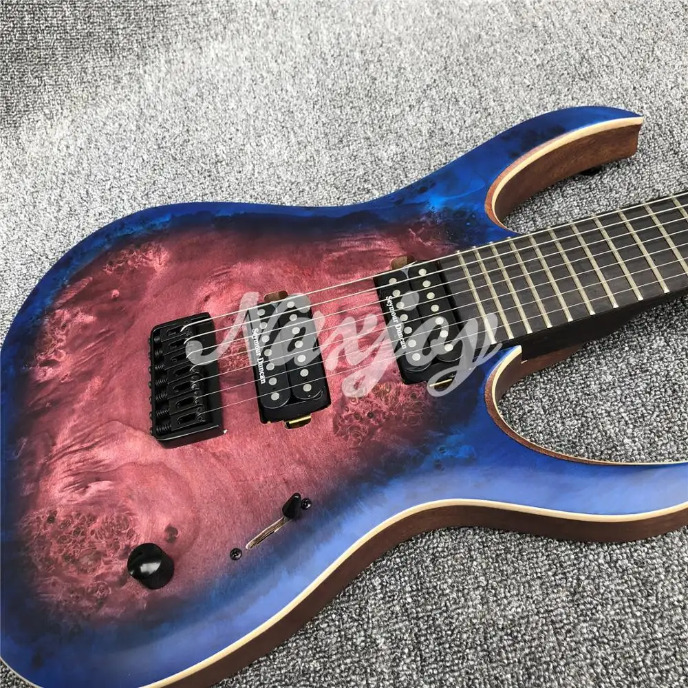 Фабрика cusotm Mayones 7 струн электрогитара, черное дерево гриф черная аппаратная гитара Mayones