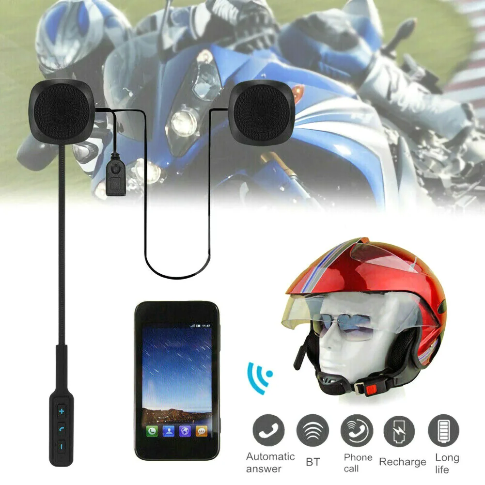 MH03 гарнитура для мотоциклетного шлема, микрофон, динамик Bluetooth 4,2 HD, громкая связь, ответ на телефонный звонок, микрофон, динамик
