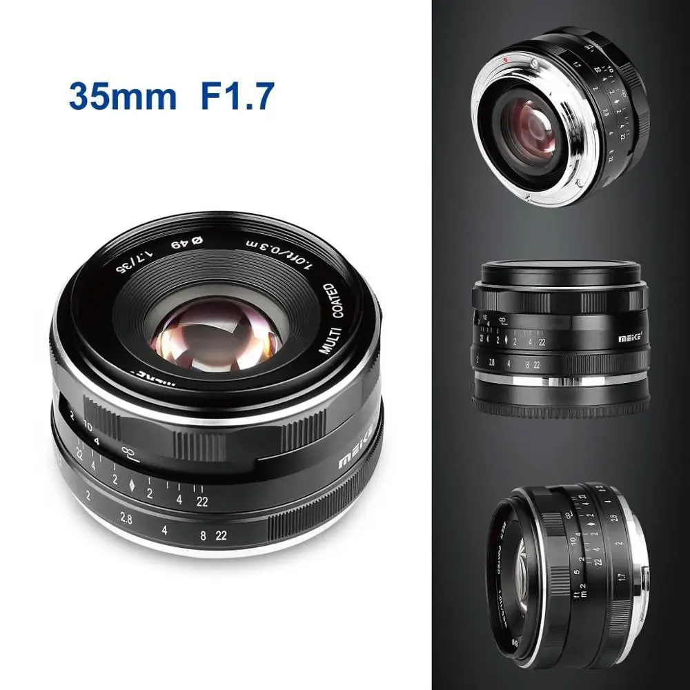 Meike 35 мм f1.7 ручные линзы для ЖК-дисплея с подсветкой fujifilm X крепление/для Nikon 1 Крепление объектива/объектива Цифрового Фотоаппарата Canon EF-M M6 M50 M100 X-T20 X-T3 X-T2 X-T30 с APS-C