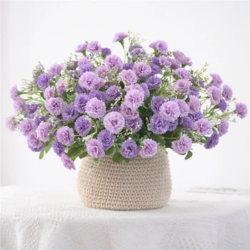 

Small lilac flowers artificial package fake silk flowers home flowers garden party decoration wreath 20 heads