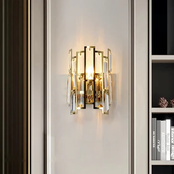 Modern Crystal Light Luxury Golden Black Wall Light 4