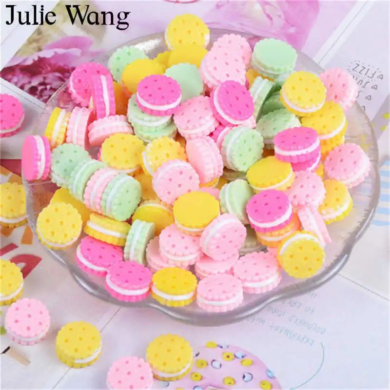 Julie Wang 30 шт. подвески из смолы для печенья смешанный кремовый сэндвич-печенье