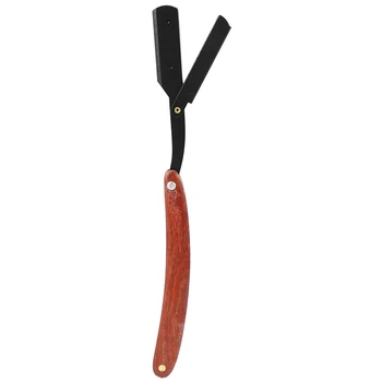

Men Shaving Straight Edge Razor Stainless Steel Manual Razor Wooden Handle Folding Shaving Knife Shave Beard Cutter Pouch