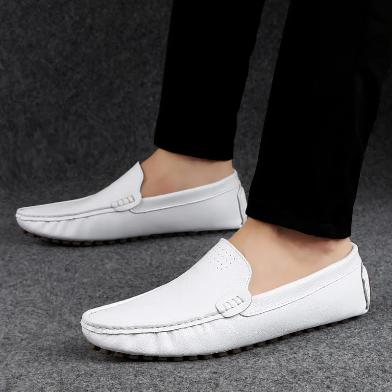 

Black White Solid Men Casual Shoes Simple Canvas Loafers High Quality Anti-Slip Comfortable Vulcanized Shoes Man Flats *2020