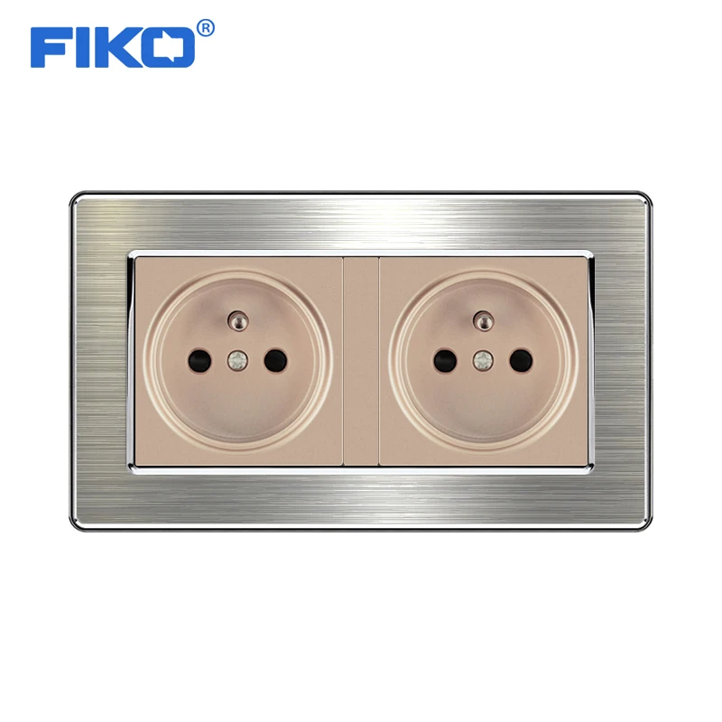 Панельная розетка FIKO 16A FR из нержавеющей стали европейского стандарта для