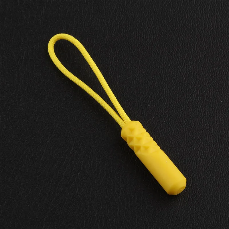 yellow 100 штук ПВХ Натяжной шнур для молнии высококачественный цилиндр на молнии веревка Тяговый Съемник конец верёвка для упражнений бирка фиксатор шнур на молнии для одежды сумки - Цвет: yellow