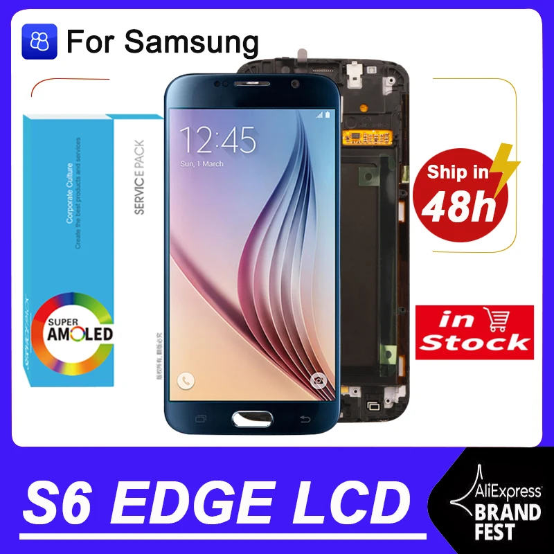 100% Оригинальный 5 1 'ɺMOLED ЖК-дисплей сенсорный экран для Samsung Galaxy S6 edge G925 SM-G925F