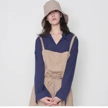 Рыбацкая шляпа, стиль, летняя женская, японский стиль, креативный, с большими полями, Солнцезащитная шляпа, размер, однотонный, хлопок, дикая