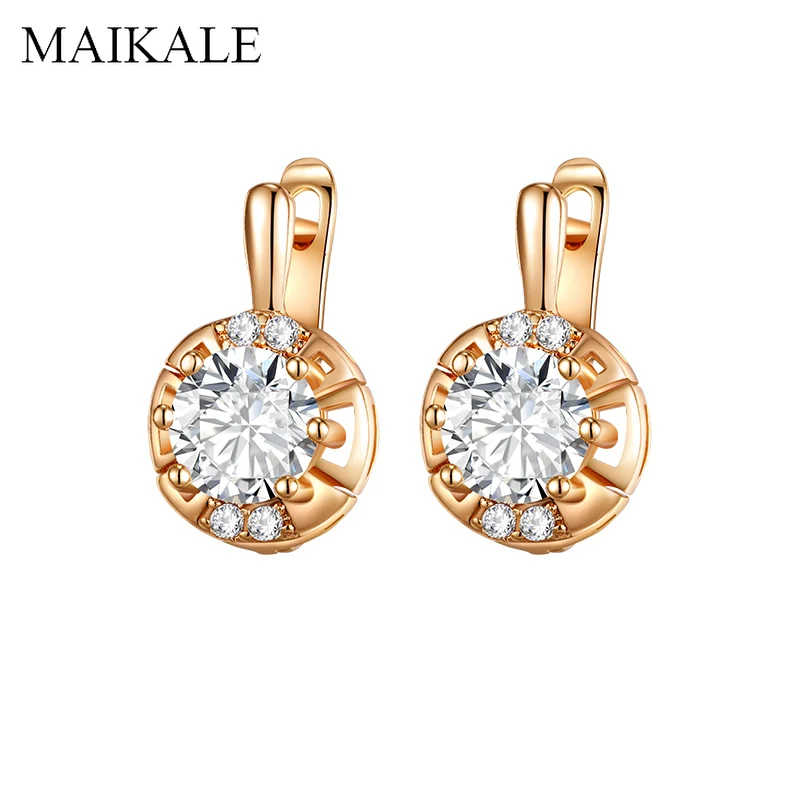 Женские круглые серьги гвоздики MAIKALE простые корейские золотого/серебряного
