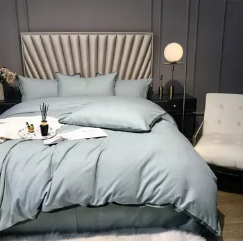 

Fashion simple gray blue bedding set adult teen,full queen king cotton double home textile bed sheet pillow case duvet cover
