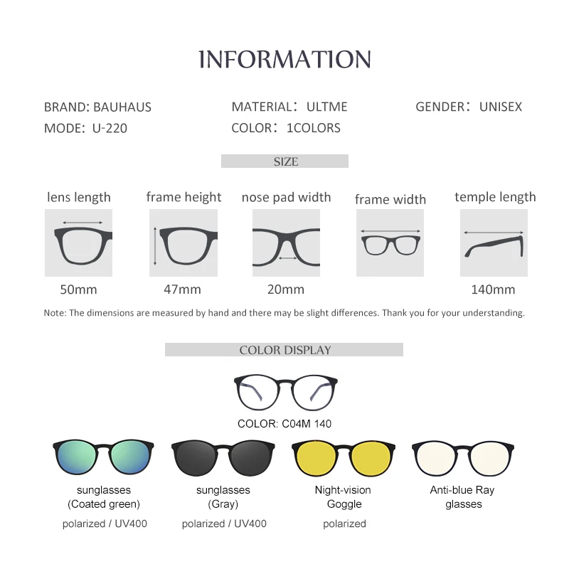 Ceny Bauhaus 5 obiektyw włochy projekt magnes okulary klip mężczyźni jazda nocą magnetyczne lustrzane klip okulary kobiety okulary dla krótkowzrocznych