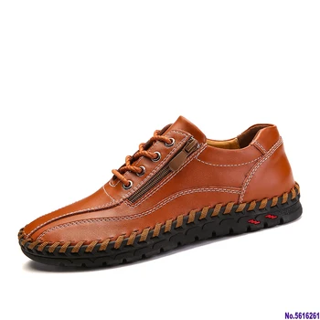 

Casual Shoes Men Loafers Genuine Leather Flat Lace-Up High Quality Designer Casual Shoes Men Moccasins Sneaker Shoes 38-50