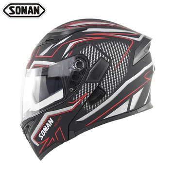 

Motorcycle Double Lens Revealing Flip Up Helmet DOT Standard S-XXL 63 64 Full Helmet Men Helmet Women Motocross Off-road Helmet